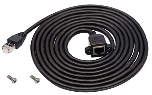 AAOTOKK RJ45 Ethernet Kabel Cat 6 Männlich zu Weiblich Stecker Abgeschirmtes Ethernet Netzwerkanschluss Schraubpaneel Verlängerungskabel für Router, Modem.(3M / 10ft) von AAOTOKK