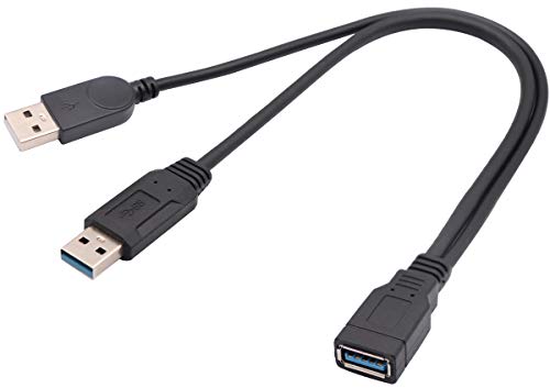 AAOTOKK USB 3,0 A Weiblich zu Dual USB 3,0 A Männlich Stecker+USB 2,0 A Männlich Aufladen und Datenübertragung Dual USB Y Splitter Kabel(30cm/12 Zoll-F/Dual M) von AAOTOKK