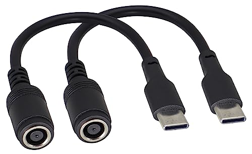 AAOTOKK USB C Typ (USB-C) externer Männlich,7.4mmx5.0mm Weiblich interner Buchse Schnelle 5A Ladenetzteil,Geeignet für Mobiltelefone,Tablets und Laptops Steckdosen(17cm/6.7Zoll-2Stücke) von AAOTOKK