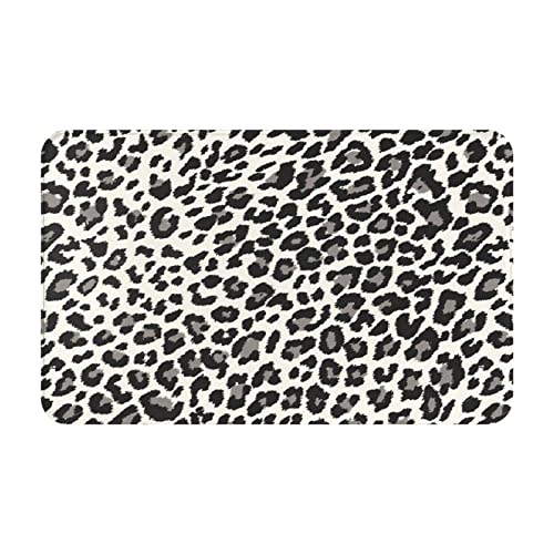 AAPIKA Flanell-Fußmatte, Leopardenmuster, rutschfest, 80 x 49 cm, langlebig, leicht zu reinigen von AAPIKA