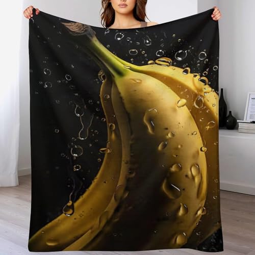 AAPZY Banane Decke Fleecedecke Geschenk Damen Männer Mädchen Jungen Vier Jahreszeiten Super Weich Und Bequem Plüschdecke Sofa Schlafsofa Büro （180×200cm） von AAPZY
