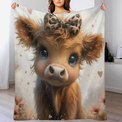 AAPZY Cute Kuh Kuscheldecken,Decke, 3D-Digitaldruck Kuscheldecke, Flannel Decke, Weich Wohndecke, Sofadecke Decke Für Kinder Jungen Erwachsene （140×180cm） von AAPZY