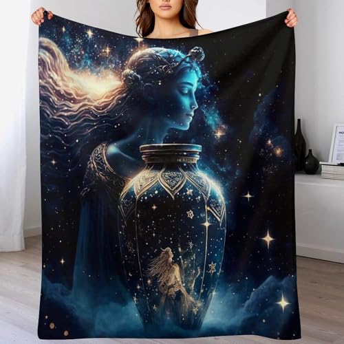 AAPZY Decke Flauschige Sofa Decke, Wassermann Super Weich & Flannel Fleecedecke Als Tagesdecke, Sofaüberwurf, Wohndecke （130×180cm） von AAPZY