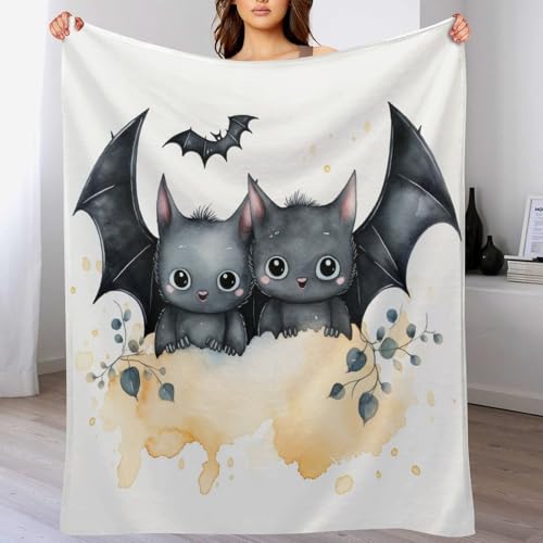 AAPZY Decke Fledermaus Decke Tagesdecke - Weiche Flannel Decke Mit Muster Sofadecke - Baumwolldecke Wohndecke Sofaüberwurf Bettüberwurf （150×200cm） von AAPZY