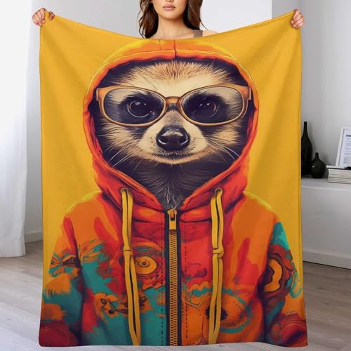 AAPZY Erdmännchen Decke, Flannel Tagesdecke Couchdecke Sesseldecke Wohndecke Vier Jahreszeiten Decke Kuscheldecke Sofadecke Mit Muster, （150×200cm） von AAPZY