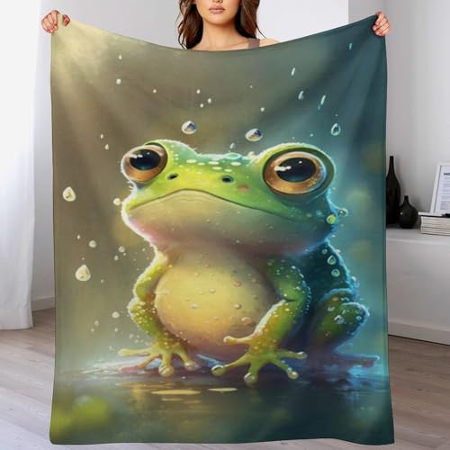 AAPZY Frosch Kuscheldecke Flauschige Decke Decke Vier Jahreszeiten Wohndecke Dicke Sofadecke Couchdecke Weiche Fleecedecke Flannel Sofaüberwurf Tagesdecke Für Bett/Sofa （140×180cm） von AAPZY