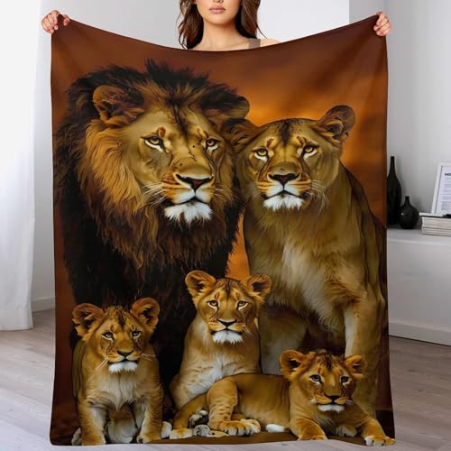 AAPZY Löwe Decke,Vier Jahreszeiten Weich Wohndecke Decke Schlafdecke Sofadecke Plüschdecke Pelzdecke Printdesign Couchdecke Flannel Bett Decke （130×150cm） von AAPZY