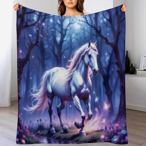 AAPZY Pferd Decke Fleecedecke Geschenk Damen Männer Mädchen Jungen Vier Jahreszeiten Super Weich Und Bequem Plüschdecke Sofa Schlafsofa Büro （180×200cm） von AAPZY