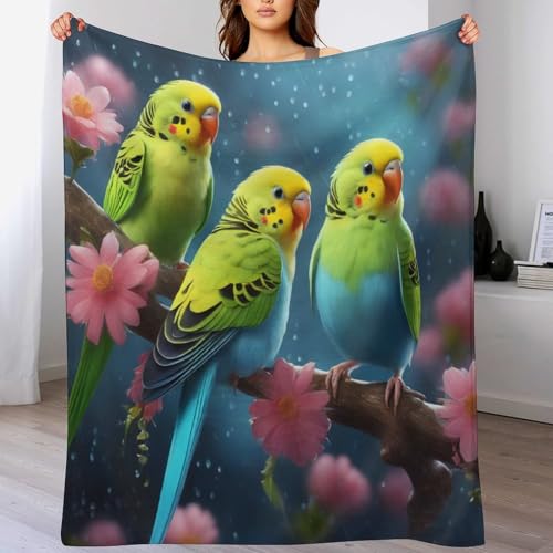 AAPZY süßer Vogel Kuscheldecke Flauschige Decke Decke Vier Jahreszeiten Wohndecke Dicke Sofadecke Couchdecke Weiche Fleecedecke Flannel Sofaüberwurf Tagesdecke Für Bett/Sofa （140×180cm） von AAPZY