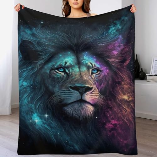 Decke Löwe Flauschige Plüsch BettDecke, Extra Weich & Warm, Wohndecke Flannel Fleece Decke Als Sofadecke & Couchdecke （140×180cm） von AAPZY