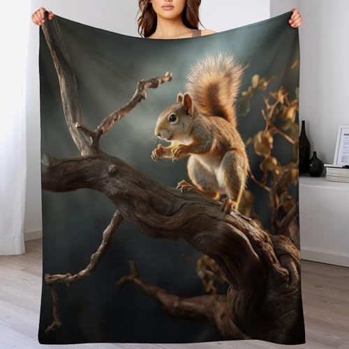 Flauschige Decke, Eichhörnchen Decke Weiche Warme Flannel Fleecedecke, Decken Für Sofa Couch Als Wohndecke Sofadecke Couchdecke Sofaüberwurf Wohnzimmerdecke Tagesdecke （130×180cm） von AAPZY