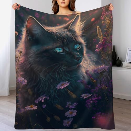 Katze Decke Vier Jahreszeiten Bett Wohndecke Kuscheldecke Extra Dick & Warm Sofadecke/Couchdecke Flannel Sofaüberwurf Superweich Und Flauschig Fleecedecke （180×200cm） von AAPZY