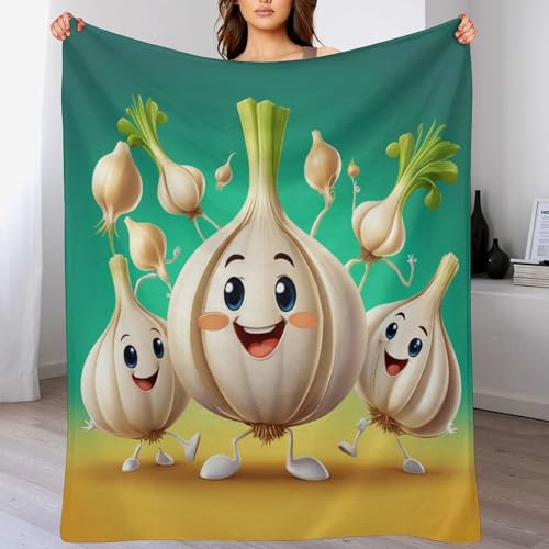 Knoblauch Decke Vier Jahreszeiten Bett Wohndecke Kuscheldecke Extra Dick & Warm Sofadecke/Couchdecke Flannel Sofaüberwurf Superweich Und Flauschig Fleecedecke （180×200cm） von AAPZY