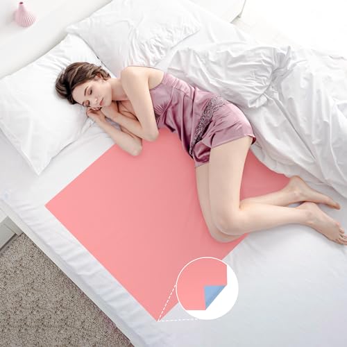 AARAM Ultrasoft Infant Waterproof Dry Rubber Bed Sheet Cover/Toddler/Adult Sleeping Mattress Protector/Urine Non-Absorbent Reusable Crib Mat (Blue and Pink) (1 mtr x 1 mtr) von AARAM