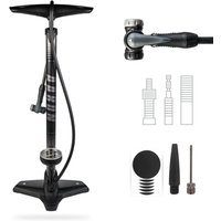 Luftpumpe Sport One in Grau Fahrrad-Stand-Pumpe für alle Ventile mit Manometer von AARON