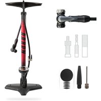 Luftpumpe Sport One in Rot Fahrrad-Stand-Pumpe für alle Ventile mit Manometer von AARON