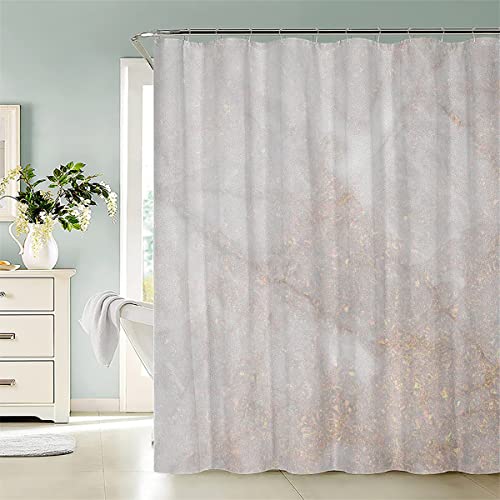 Duschvorhang 180x200 Antischimmel Weisser Marmor Motiv Wasserdicht Textil Duschvorhänge Abstrakt Modern Waschbar Polyester Badevorhang für Badewanne Badezimmer mit 12 Duschvorhangringen von AASIRA
