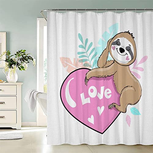 AASIRA Trägheit Duschvorhang Anti-Schimmel 120x180 Badezimmer Badewanne Wasserdichter Duschvorhänge Valentinstag Polyester Textil Waschbar Badvorhang mit 12 Duschvorhang Hake von AASIRA