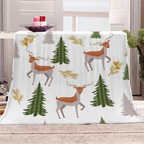 Decke 130x150cm Weihnachten Kuscheldecken Flauschig 3D REH Weich Warme Flanell Wohndecke Fleecedecke Bettüberwurf Sofadecke Couchdecke Geschenke für Kinder Teenager von AASIRA