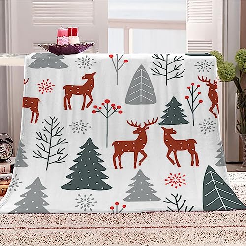 Kuscheldecke 130x150cm Flanell Decke Sommer 3D Weihnachten Kinder Teenager Mädchen Jungen Flauschig Weich Warm Wohndecke Tagesdecke für Sofa Couch und Bett TV-Decke Weihnachtstiere von AASIRA