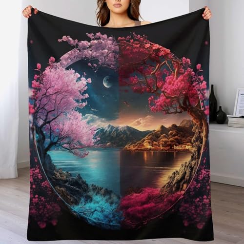 AASWDFR Kirschbaum, japanische Kunst Decke Flannel Sofadecke Strandtuch Teppich Picknickdecke Weich Umhang Für Schlafzimmer, Alle Jahreszeiten 150×200cm AASWDFR Kirschbaum, japanische Kunst Decke Flannel Sofadecke Strandtuch Teppich Picknickdecke Weich Umhang Für Schlafzimmer, Alle Jahreszeiten 150×200cm von AASWDFR