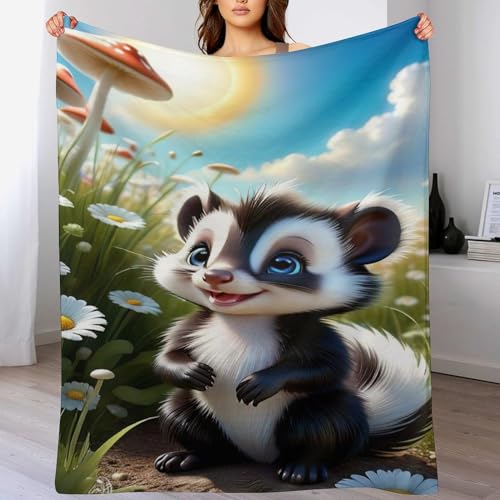 AASWDFR Stinktier Fleece Decke, Flauschige Kuscheldecken, Superweiche Leichte Flannel Wohndecke Mit Druck Für Couch Bett/Sofa 180×200cm AASWDFR Stinktier Fleece Decke, Flauschige Kuscheldecken, Superweiche Leichte Flannel Wohndecke Mit Druck Für Couch Bett/Sofa 180×200cm von AASWDFR