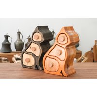 Katzenförmige Holz Schmuckschatulle, Spezielle Holzringe, Halsketten, Ohrringe, Schmuck Und Accessoire Boxen Für Muttertag von AATDesign