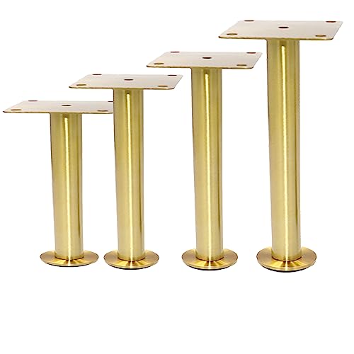 AATISH 4er Set Möbelfüße,Edelstahl Schrank Beine,Metall Sofa Beine passend für TV Schränke,Tischbeine,Nachttische,Badezimmer Schränke,Stützefüße für Verstellfüße,mit Schrauben (16cm/6.30in,Gold) von AATISH