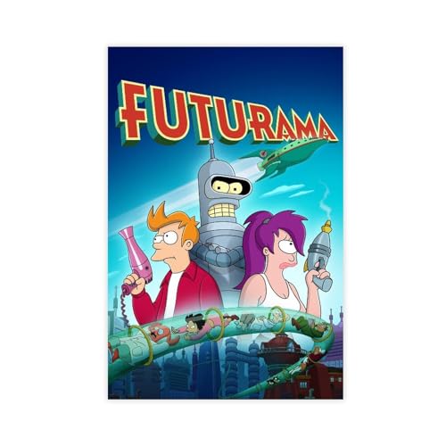 AAVEDA Anime Futurama 13 Leinwand-Poster, Schlafzimmer-Dekor, Sportlandschaft, Büro, Raumdekoration, Geschenk, ungerahmt, 60 x 90 cm von AAVEDA