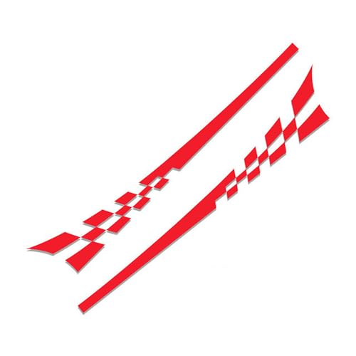 AAXgy Paar Sportliche Auto Seitenstreifen für VW ID.7 VIZZION 2023 2024 2025, Vinyl Rennstreifen Grafiken, Karosserie Unterteil Dekoration, Einfache DIY Anbringung,B-red von AAXgy