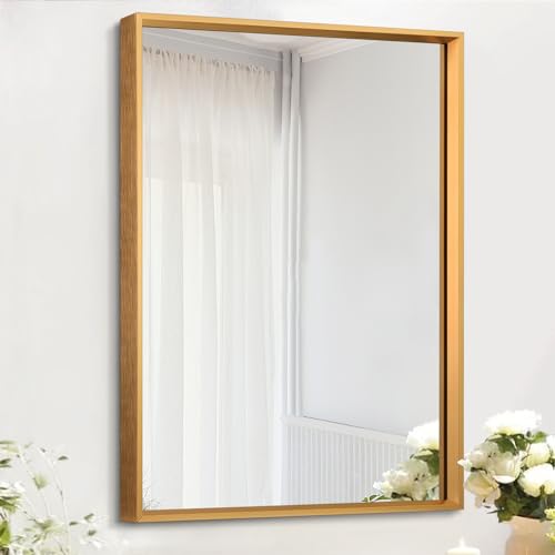 AAZZKANG Badezimmer Spiegel Rechteckig Dekorative Metall Spiegel für die Wand mit Rahmen Schlafzimmer Wohnzimmer Eitelkeitsspiegel 50x40cm von AAZZKANG