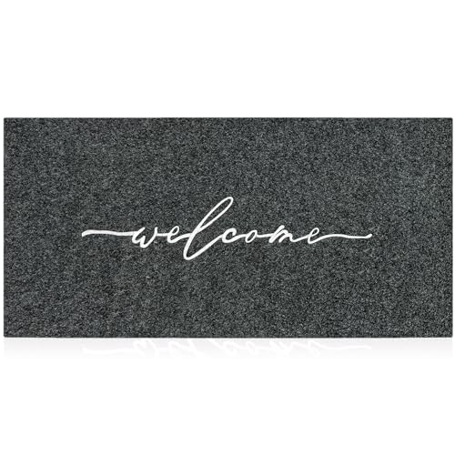AAZZKANG Extra große Fußmatte, 120x45 cm, Outdoor-Willkommens-Teppich mit strapazierfähiger, ultra-absorbierender Schlamm-Haustürmatte für Eingangsbereich, stark frequentierte Bereiche von AAZZKANG
