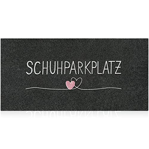 AAZZKANG Fußmatte Lang Außen Innen Schuhparkplatz Türmatte 120 x 45 cm mit Dauerhaft rutschfest Gummi Rückseite Ultra absorbieren Schlamm Einfach zu säubern Haustür Eingangsteppich Schwarz von AAZZKANG