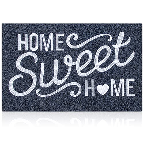 AAZZKANG Home Sweet Home Fußmatte mit Rutschfester Gummi-Unterseite, für drinnen und draußen, sehr saugfähig, leicht zu reinigen, für Eingangstür, Grau von AAZZKANG
