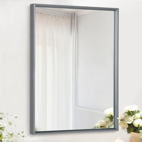 AAZZKANG Rechteckige Metall gerahmte Spiegel für Wand Moderne hängende Spiegel mit Aluminiumrahmen für Badezimmer Schlafzimmer Wohnzimmer Eingangsbereich Heimdekoration 50x40cm von AAZZKANG