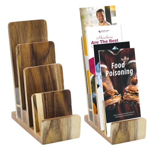 AAiphuwew 2 Stück 4-stöckige Holz-Literaturhalter, Broschürenhalter, Tablet-Ständer, Broschürenhalter, Grußkartenständer, Arbeitsplatte, Buch, Zeitschriftenständer AAiphuwew 2 Stück 4-stöckige Holz-Literaturhalter, Broschürenhalter, Tablet-Ständer, Broschürenhalter, Grußkartenständer, Arbeitsplatte, Buch, Zeitschriftenständer von AAiphuwew