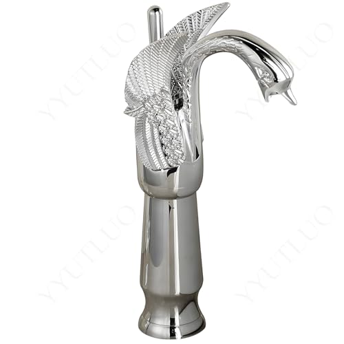 AAureolo Moderner Silber Badezimmerhahn in Schwanenform, Einhebel zum Einstellen der Wasserdurchflussgröße/Heiß und Kalt, Einloch,Wasserhahn für Badezimmerwaschtisch, Waschbecken,Badewanne,Küchenspüle AAureolo Moderner Silber Badezimmerhahn in Schwanenform, Einhebel zum Einstellen der Wasserdurchflussgröße/Heiß und Kalt, Einloch,Wasserhahn für Badezimmerwaschtisch, Waschbecken,Badewanne,Küchenspüle von AAureolo