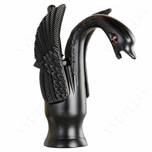 AAureolo Moderner Schwarz Badezimmerhahn in Schwanenform,Einhebel zum Einstellen der Wasserdurchflussgröße/Heiß und Kalt, Einloch,Wasserhahn für Badezimmerwaschtisch, Waschbecken,Badewanne,Küchenspüle AAureolo Moderner Schwarz Badezimmerhahn in Schwanenform,Einhebel zum Einstellen der Wasserdurchflussgröße/Heiß und Kalt, Einloch,Wasserhahn für Badezimmerwaschtisch, Waschbecken,Badewanne,Küchenspüle von AAureolo