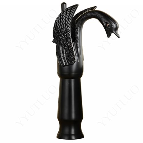 AAureolo Moderner Schwarz Badezimmerhahn in Schwanenform,Einhebel zum Einstellen der Wasserdurchflussgröße/Heiß und Kalt, Einloch,Wasserhahn für Badezimmerwaschtisch, Waschbecken,Badewanne,Küchenspüle von AAureolo