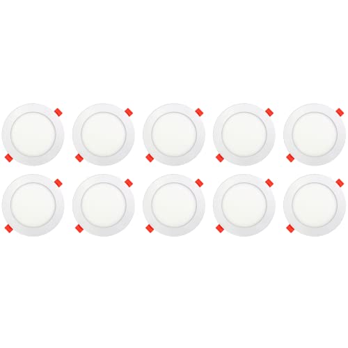 AB Elektro LED Einbaustrahler 230V flach - 10er Set - 9W LED Spot - 6500K - 133mm - IP20 von AB Elektro