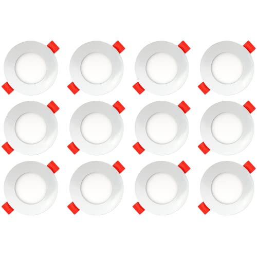 AB Elektro LED Einbaustrahler 230V flach - 12er Set - 3W LED Spot - 6500K - 70mm - IP20 von AB Elektro