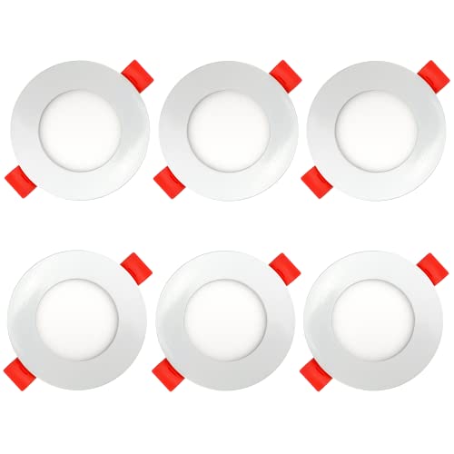 AB Elektro LED Einbaustrahler 230V flach - 6er Set - 3W LED Spot - 4200K - 70mm - IP20 von AB Elektro