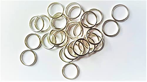 AB-Fashion 07 20 mm Biegeringe offen (20x1,6mm) - Versilbert, 10-100 Stück Binderinge Verbinder (30 Stück) von AB-Fashion 07