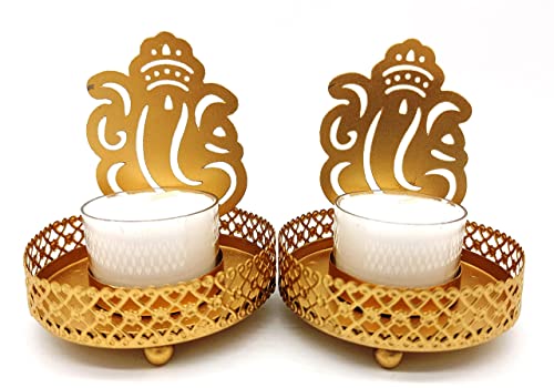 Deko-Paket 2 traditionelle Schatten Diya Teelicht-Kerzenhalter Metall Hindu Glücksgott Ganesha inklusive 2 x 8 h Teelichter, Spiritualität Dekoration Hochzeit Geschenk Diwali Indien Deko-Paket 2 traditionelle Schatten Diya Teelicht-Kerzenhalter Metall Hindu Glücksgott Ganesha inklusive 2 x 8 h Teelichter, Spiritualität Dekoration Hochzeit Geschenk Diwali Indien von AB India Crafts