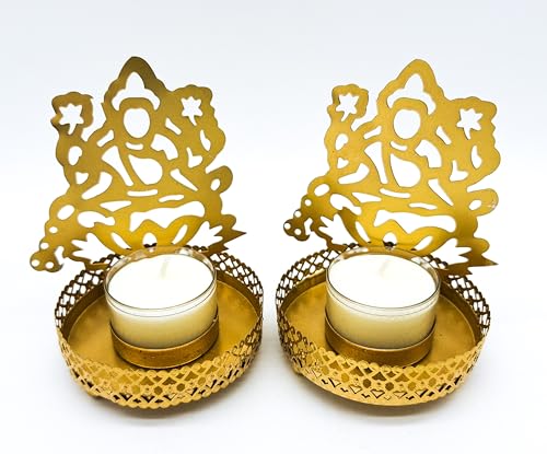 Deko-Paket 2 traditionelle Schatten Diya Teelicht Kerzenhalter Metall Hindu Glücksgottin Lakshmi inklusive 2 x 8 h Teelichter | Spiritualität Dekoration Hochzeit Geschenk Diwali Indien Deko-Paket 2 traditionelle Schatten Diya Teelicht Kerzenhalter Metall Hindu Glücksgottin Lakshmi inklusive 2 x 8 h Teelichter | Spiritualität Dekoration Hochzeit Geschenk Diwali Indien von AB India Crafts