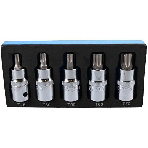 1/2"-Antrieb Innen-torxnuss Star Sockets Bits T45 T50 T55 T60 T70, 5er-Set von AB Tools