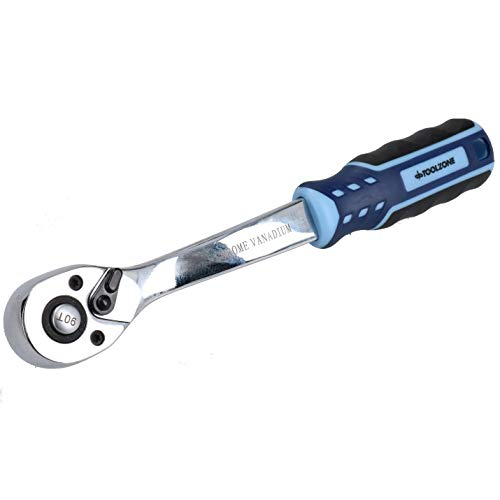 Professionelle Ratsche mit 90 Zähnen (3/8 Zoll), Schnellspanner mit weichem Griff von AB Tools-Toolzone
