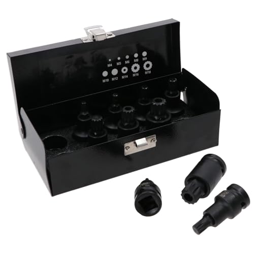 1/5.1 cm Drive Spline Triple Square Male Tamper Shallow Impact Sockets M4 - M18 10pc 1/5.1 cm Drive Spline Triple Square Male Tamper Shallow Impact Sockets M4 - M18 10pc von AB Tools
