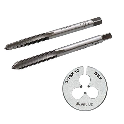 3/16" x 32 BSF Gewindebohrer- und Kegel Plug & Carbon Steel BSF Windeisen von AB Tools