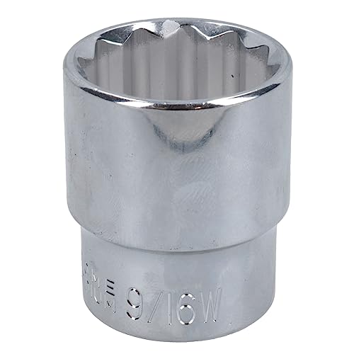 9/16 WW Whitworth BSW Flacher britischer Stecknuss 12-seitiger Bi-Hex 1/2-Zoll-Antrieb von AB Tools